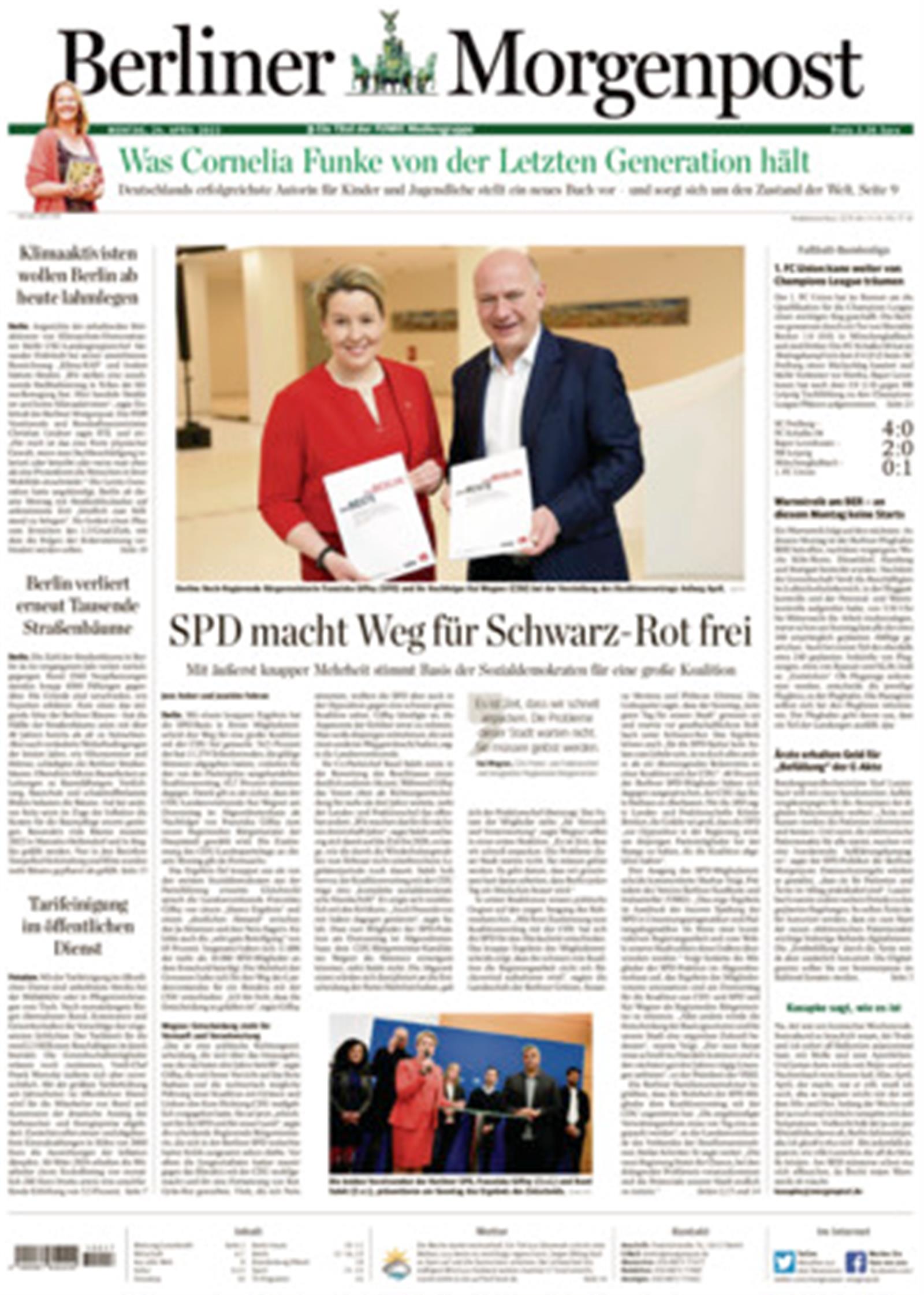 Berliner Morgenpost Abo 35 Rabatt Auf Mini Und Geschenkabo Presseplus De