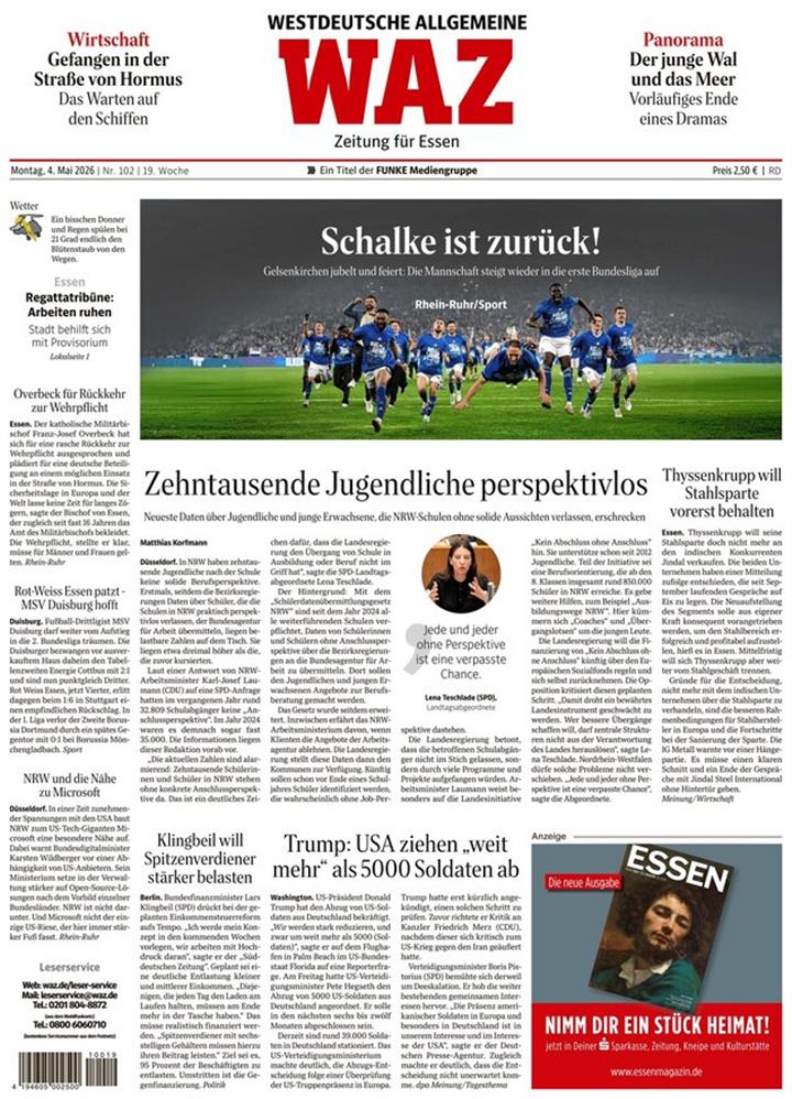 Westdeutsche Allgemeine WAZ Abo sicher & einfach bestellen