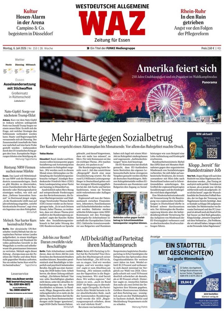 Westdeutsche Allgemeine WAZ Abo sicher & einfach bestellen