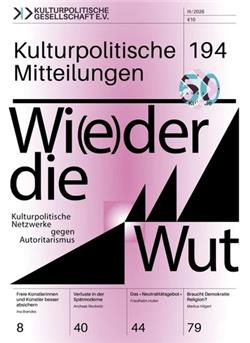 Kulturpolitische Mitteilungen Cover
