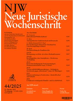 Neue Juristische Wochenschrift - NJW Cover