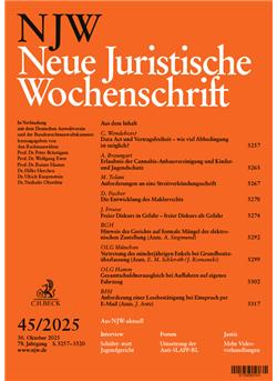 Neue Juristische Wochenschrift - NJW Cover