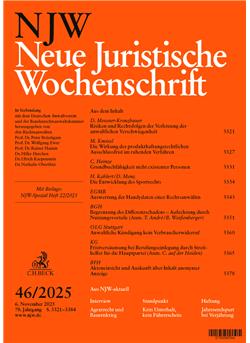 Neue Juristische Wochenschrift - NJW Cover