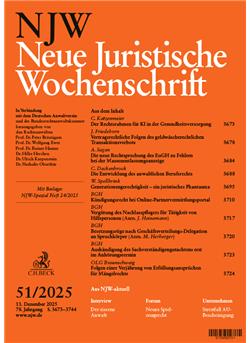 Neue Juristische Wochenschrift - NJW Cover