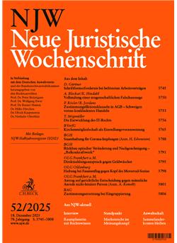 Neue Juristische Wochenschrift - NJW Cover
