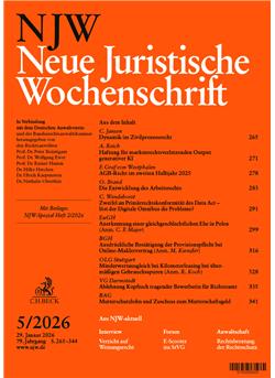 Neue Juristische Wochenschrift - NJW Cover