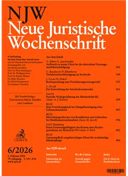 Neue Juristische Wochenschrift - NJW Cover