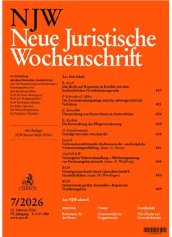 Neue Juristische Wochenschrift - NJW Cover