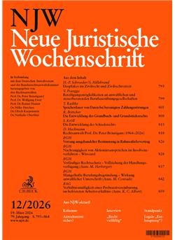 Neue Juristische Wochenschrift - NJW Cover