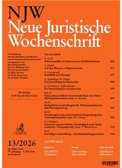 Neue Juristische Wochenschrift - NJW Cover