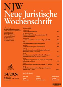 Neue Juristische Wochenschrift - NJW Cover