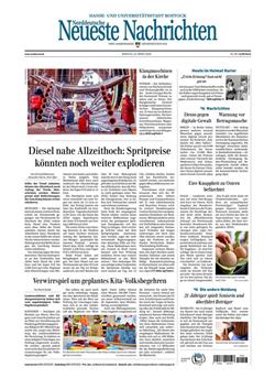 Norddeutsche Neueste Nachrichten NNN Cover