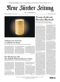 NZZ Neue Zürcher Zeitung Cover