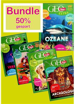 Bundle Geolino EXTRA 5 Hefte 50% gespart Sonderheft Cover