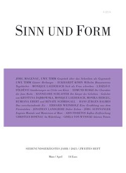 Sinn und Form Cover