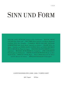 Sinn und Form Cover