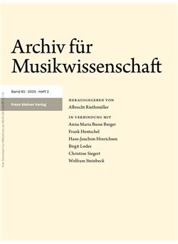Archiv für Musikwissenschaft Cover