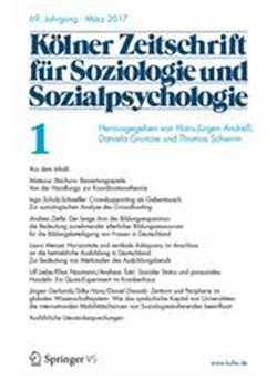 Kölner Zeitschrift f. Soziologie und Sozialps. - KZfSS - Institutionen Cover