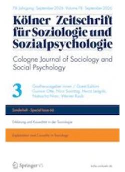 Kölner Zeitschrift f. Soziologie und Sozialps. - KZfSS - Institutionen E-Paper Cover