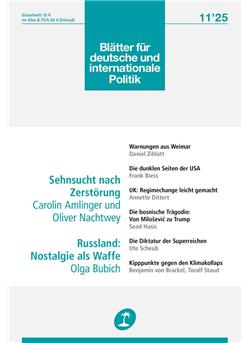 Blätter für deutsche und internationale Politik Cover