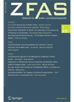 Zeitschrift für Außen- und Sicherheitspolitik - ZfAS - Institutionen Cover