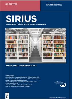 SIRIUS - Zeitschrift für Strategische Analysen Cover