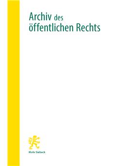 Archiv des öffentlichen Rechts - AöR - Institutionen E-Paper Cover