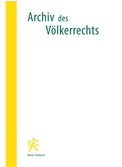 Archiv des Völkerrechts - AVR - Institutionen E-Paper Cover