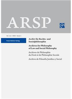 Archiv für Rechts- und Sozialphilosophie Cover