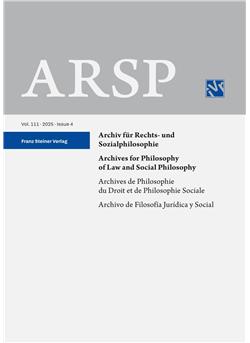 Archiv für Rechts- und Sozialphilosophie Cover