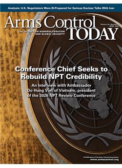 Arms Control Today Cover