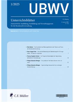 Unterrichtsblätter für die Bundeswehrverwaltung Cover