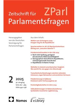 Zeitschrift für Parlamentsfragen - ZParl - Institutionen Cover