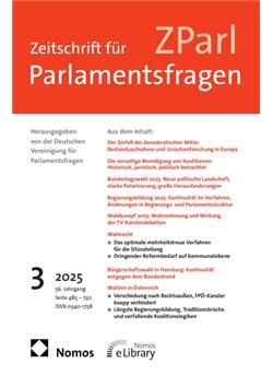 Zeitschrift für Parlamentsfragen - ZParl - Institutionen Cover