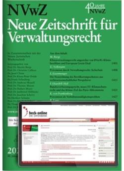 Neue Zeitschrift für Verwaltungsrecht - NVwZ Cover