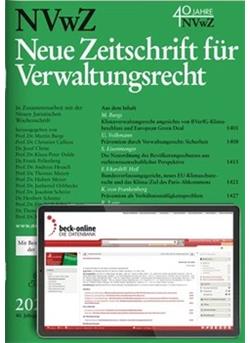 Neue Zeitschrift für Verwaltungsrecht - NVwZ Cover