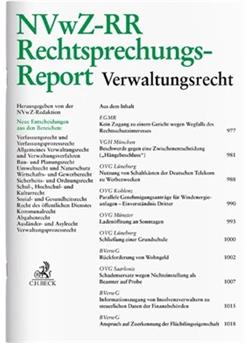 Rechtsprechungs-Report Verwaltungsrecht - NVwZ-RR Cover