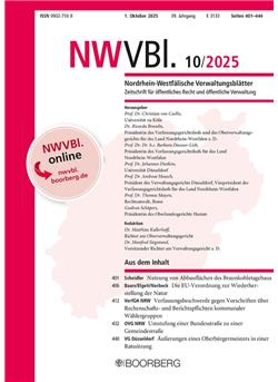 Nordrhein-Westfälische Verwaltungsblätter - NWVBl Cover