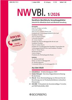 Nordrhein-Westfälische Verwaltungsblätter - NWVBl Cover