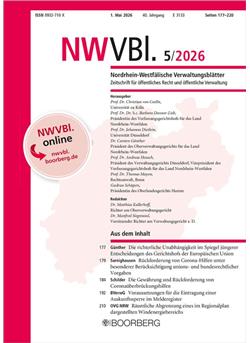 Nordrhein-Westfälische Verwaltungsblätter - NWVBl Cover
