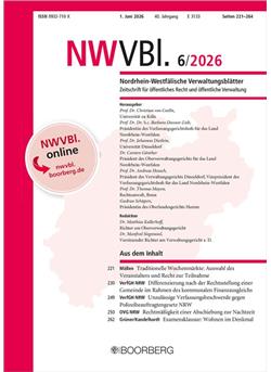 Nordrhein-Westfälische Verwaltungsblätter - NWVBl Cover