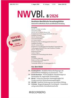 Nordrhein-Westfälische Verwaltungsblätter - NWVBl Cover