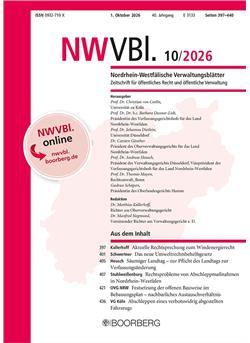Nordrhein-Westfälische Verwaltungsblätter - NWVBl Cover