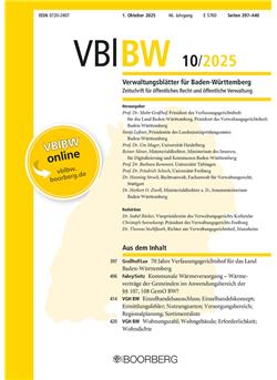 Verwaltungsblätter für Baden-Württemberg - Bl.BW Cover