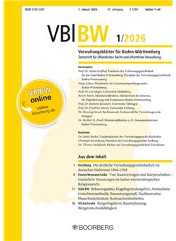 Verwaltungsblätter für Baden-Württemberg - Bl.BW Cover