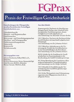 Praxis der freiwilligen Gerichtsbarkeit - FGPrax Cover