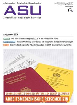 Arbeitsmedizin, Sozialmedizin, Umweltmedizin - ASU Cover
