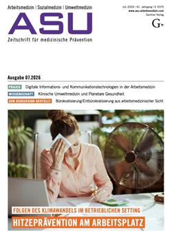 Arbeitsmedizin, Sozialmedizin, Umweltmedizin - ASU Cover