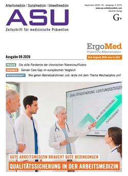 Arbeitsmedizin, Sozialmedizin, Umweltmedizin - ASU Cover