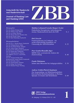 Zeitschrift für Bankrecht und Bankwirtschaft - ZBB E-Paper Cover